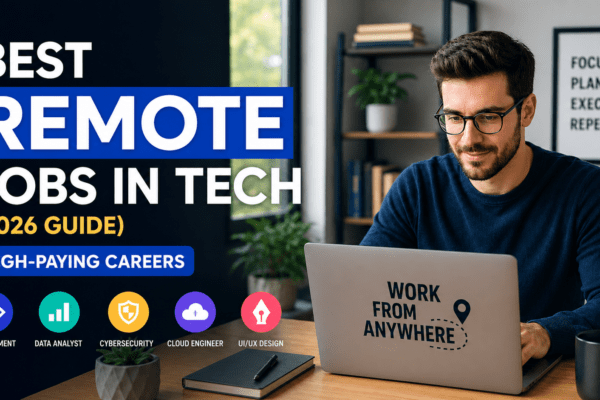 Best remote jobs in tech 2026 including software developer, data analyst, cybersecurity and cloud engineer careers