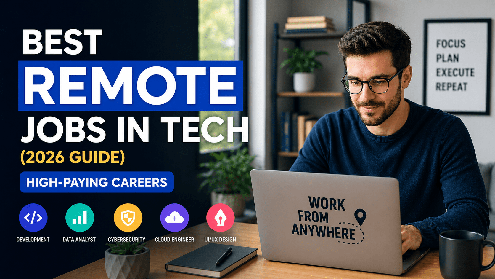 Best remote jobs in tech 2026 including software developer, data analyst, cybersecurity and cloud engineer careers